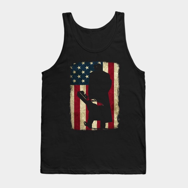 Ring of Fire Vintage American Flag Tank Top by Symmetry Stunning Portrait